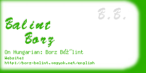 balint borz business card